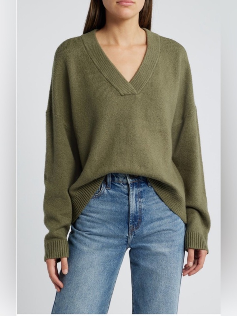 NEW…Treasure & Bond Cozy Knit V-Neck Sweater